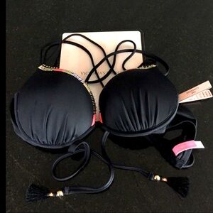 Victoria's Secret gorgeous pushup black bikini top